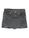 Dondup Leopard-print Denim Skirt In Gray