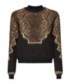 Dondup Leopard-print Geometric-pattern Sweater In Brown