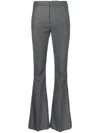 Dondup Hight-waisted Bootcut Trousers In Gray
