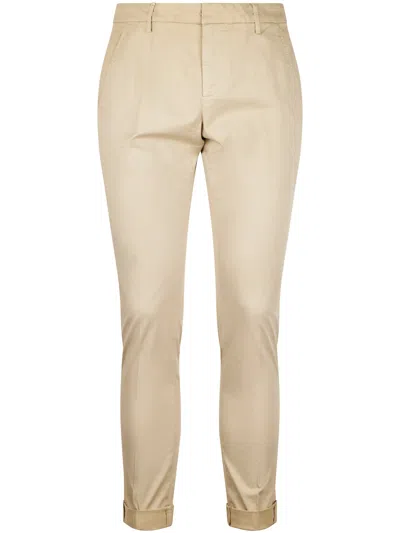 Dondup Light Beige Slim-fit Trousers With Tailored Silhouette In Neutral
