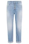 Dondup Button Fly Relaxed Fit Jeans In Blue