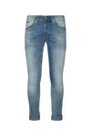 Dondup Rolled Cuffs Five-pocket Trousers In Blue
