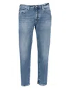Dondup Light Blue Straight-leg Denim Pants In Blue
