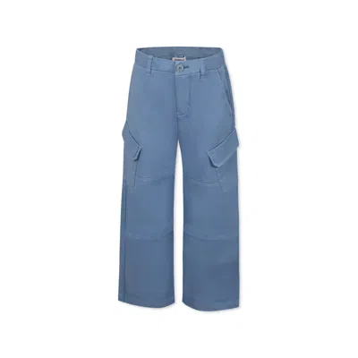 DONDUP LIGHT BLUE TROUSERS FOR BOY WITH LOGO