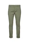 Dondup Rolled Cuffs Trousers Pockets In Green