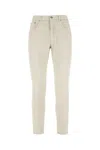Dondup Light Grey Stretch Denim Jeans In Lievito