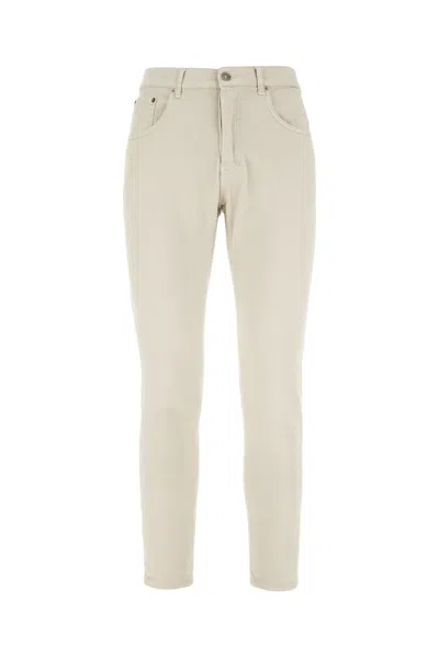 Dondup Light Grey Stretch Denim Jeans In Lievito