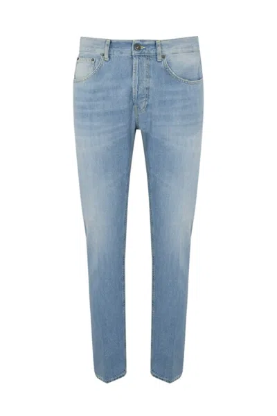 Dondup Light Wash Relaxed Fit Jeans With Five-pocket Design In Blue