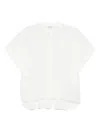 Dondup White Shirt In Cotton And Linen With Short-sleeves