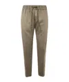 Dondup Yuri Textured Fabric Elastic Waistband Trousers In Metallic