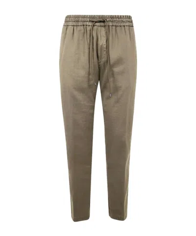 DONDUP LINEN-BLEND TROUSERS