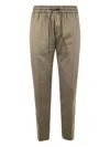 Dondup Yuri Textured Fabric Elastic Waistband Trousers In Metallic