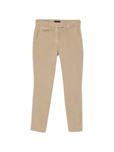 Dondup Linen Trousers In Brown