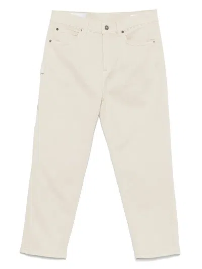 Dondup Relaxed Fit Straight Leg Pants In Beige