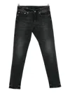 Dondup Logo-appliqué Skinny-cut Jeans In Black