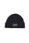 Dondup Logo-patch Ribbed-knit Beanie In Black
