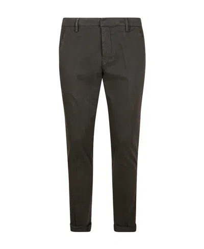 Dondup Logo Cotton Trousers In Grey