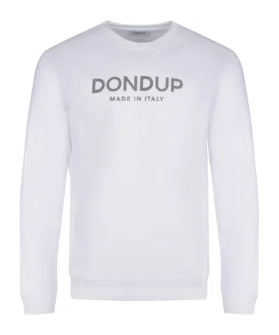 Dondup Logo Crew Neck Sweater In White