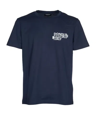 Dondup Logo Crew Neck T-shirt In Blue
