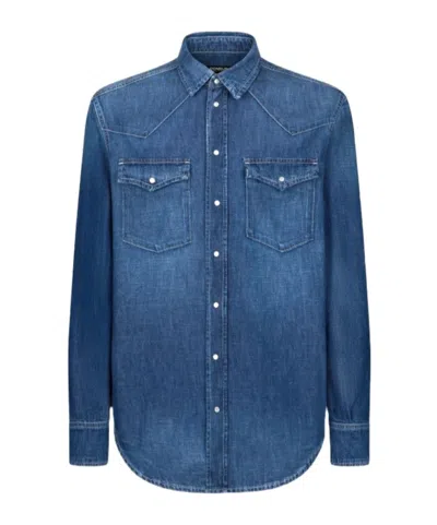 DONDUP DONDUP LOGO DENIM SHIRT