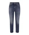 Dondup Logo Detail Denim Trousers In Blue