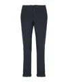 Dondup Straight Cotton Trousers Rolled Cuffs In Black