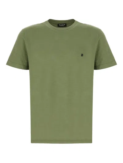 Dondup Logo-embroidered Crew-neck T-shirt In Green
