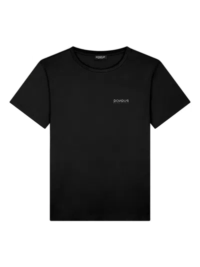 Dondup Logo-embroidered Crew-neck T-shirt In Black