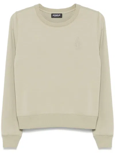 Dondup Logo-embroidered Sweatshirt In Green
