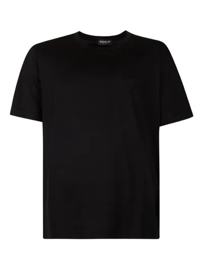Dondup Logo-embroidery Crew Neck T-shirt In Black