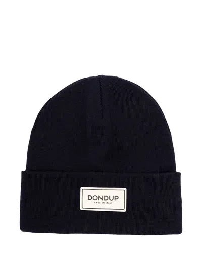 Dondup Logo-label Wool Beanie Hat In Black