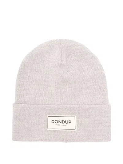 DONDUP LOGO-LABEL WOOL BEANIE HAT