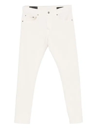 Dondup Classic Straight-leg Beige Jeans With In White