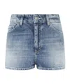 Dondup Logo Logo Denim Shorts In Blue