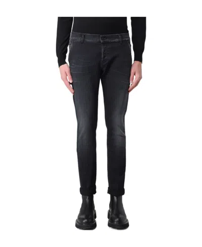 Dondup Logo Logo Denim Trousers In Black