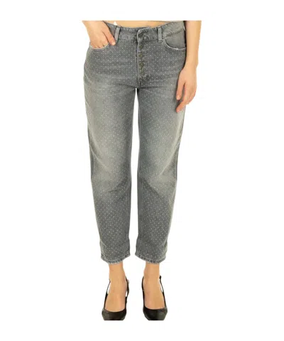 Dondup Logo Logo Denim Trousers In Gray