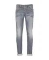 Dondup Black Slim Fit Jeans In Gray