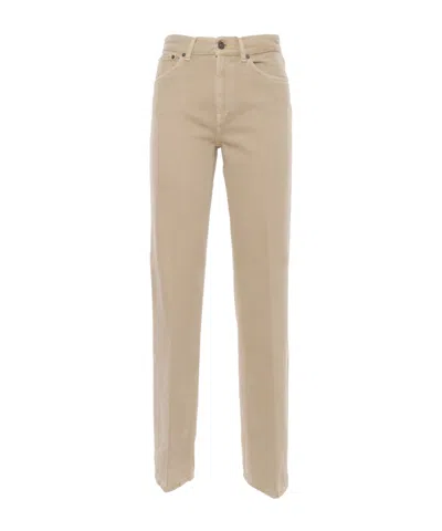 Dondup Logo Logo Denim Trousers In Brown