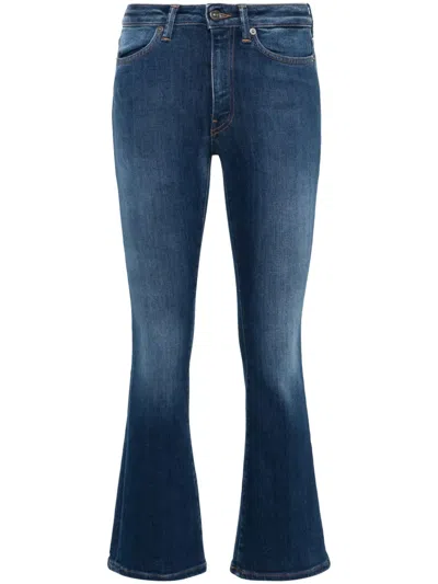 Dondup Logo-palque Flared Jeans In Blue