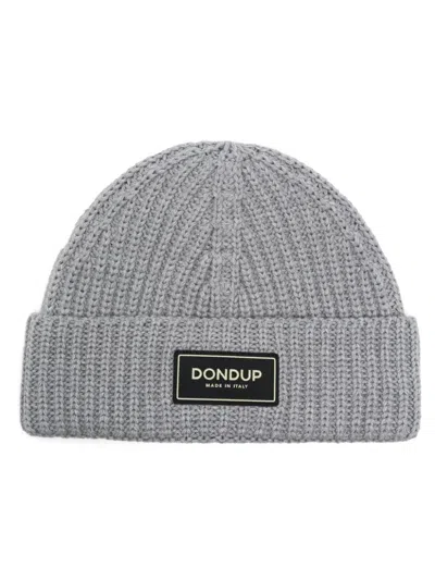 Dondup Logo-patch Beanie In Gray