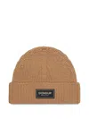Dondup Logo-patch Beanie Hat In Brown