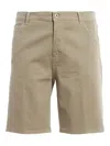 Dondup Logo-patch Bermuda Shorts In Gold