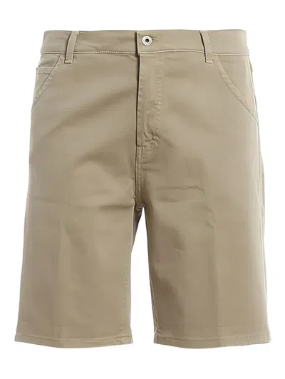 Dondup Logo-patch Bermuda Shorts In Gold
