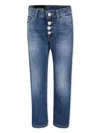 Dondup Logo-patch Button-front Jeans In Blue