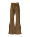 Dondup Logo-patch Corduroy Flared Trousers In Green