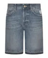 Dondup Logo Patch Denim Shorts In Blue