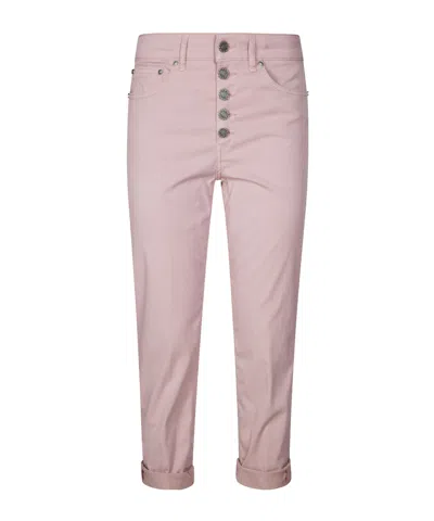 Dondup Logo Patch Denim Trousers In Pink