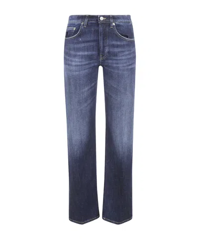 Dondup Logo Patch Denim Trousers In Blue