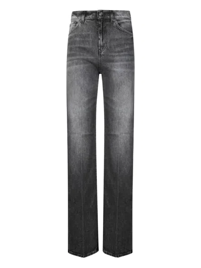 Dondup Logo-patch Five-pocket Jeans In Gray