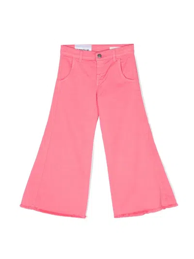 Dondup Kids' Logo-patch Flared Jeans In Fucsia